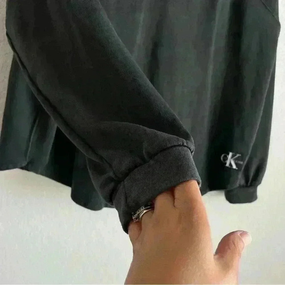 Calvin Klein Jeans Charcoal Black Pullover Sweater Size L - Picture 6 of 10